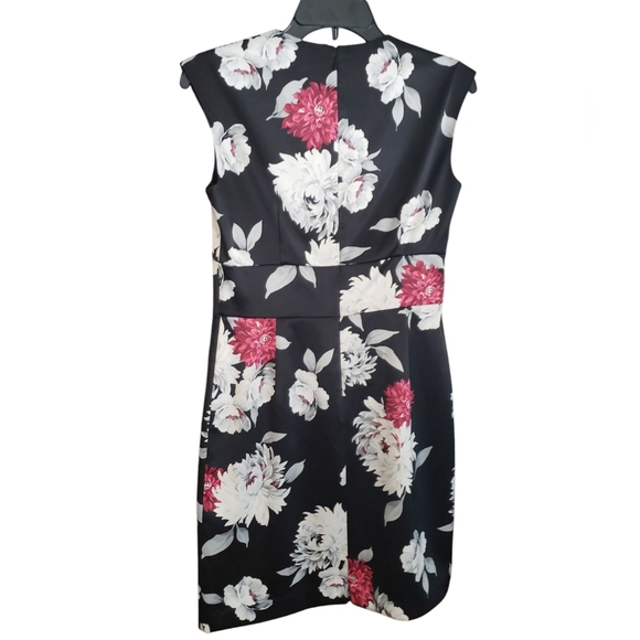 White House Black Market Satin Floral Cocktail Dress Size 4 - Picture 2 of 3